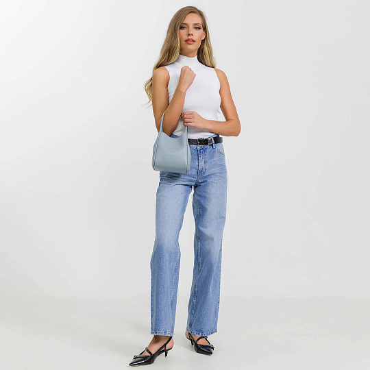 Женская сумка Dr. Koffer из натуральной кожи голубая