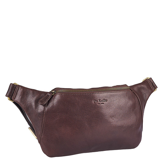 Сумка на пояс Dr. Koffer из натуральной кожи коричневая