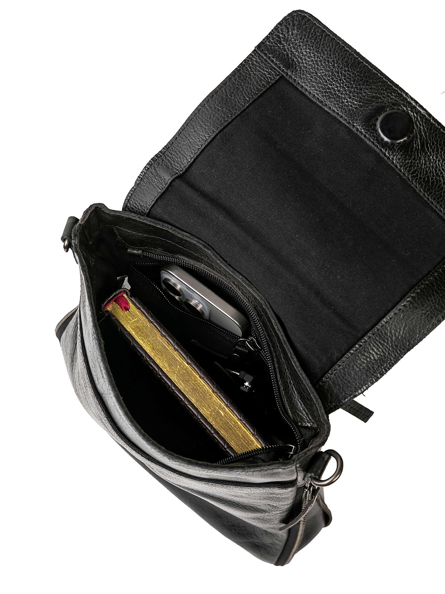 Сумка через плечо Dr.Koffer из натуральной кожи черная