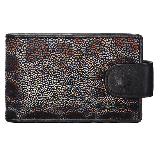 Визитница из мягкой декорированной принтами кожи с застежкой-клапаном Dr.Koffer X510151-137-09