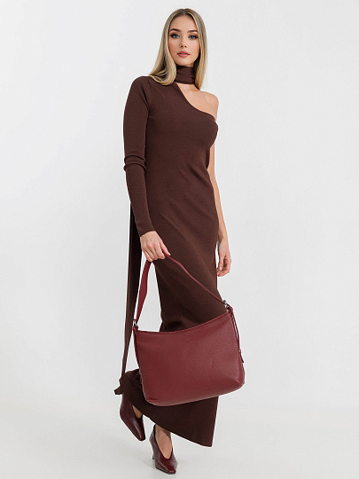 Женская сумка Dr.Koffer из натуральной кожи бордовая