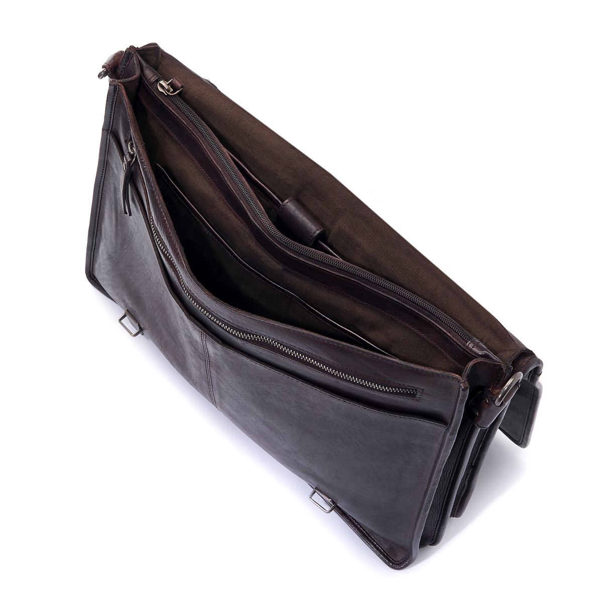 Портфель Dr.Koffer из натуральной кожи темно-коричневый