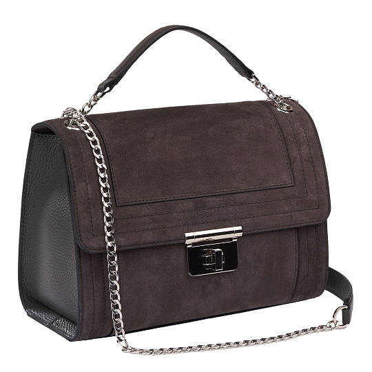 Женская сумка Dr. Koffer из натуральной кожи серая