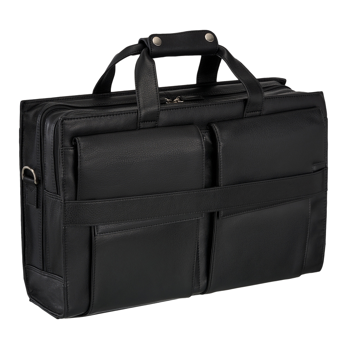 Деловая сумка Dr.Koffer из натуральной кожи черная