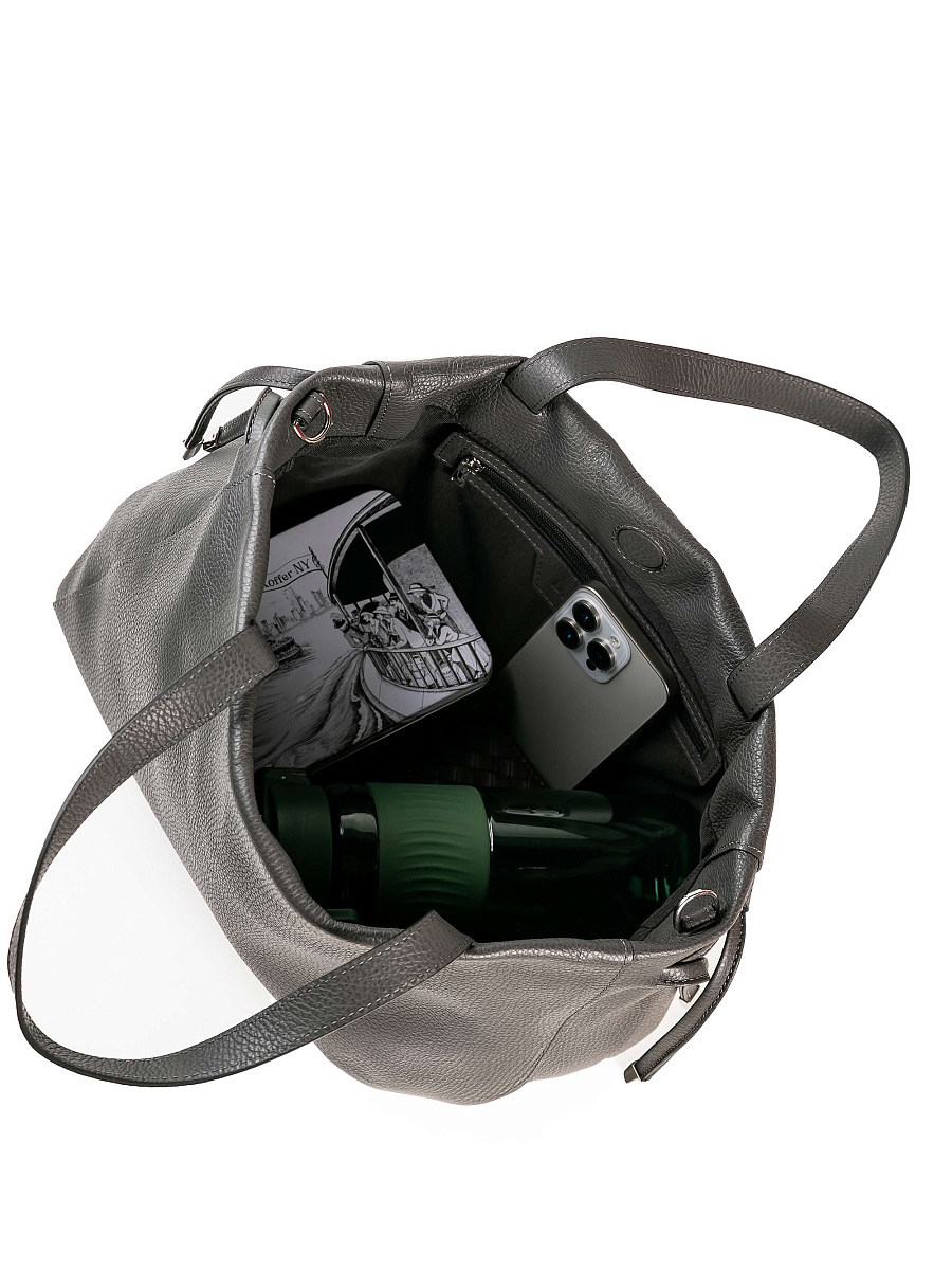 Женская сумка Dr. Koffer из натуральной кожи серая