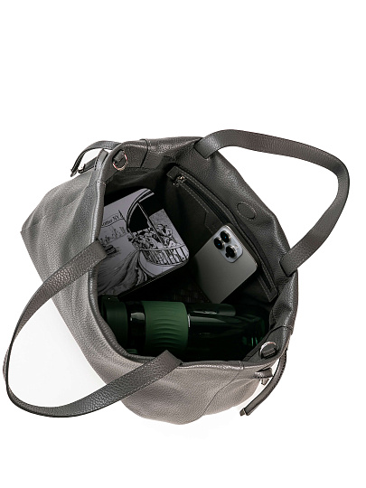 Женская сумка Dr. Koffer из натуральной кожи серая