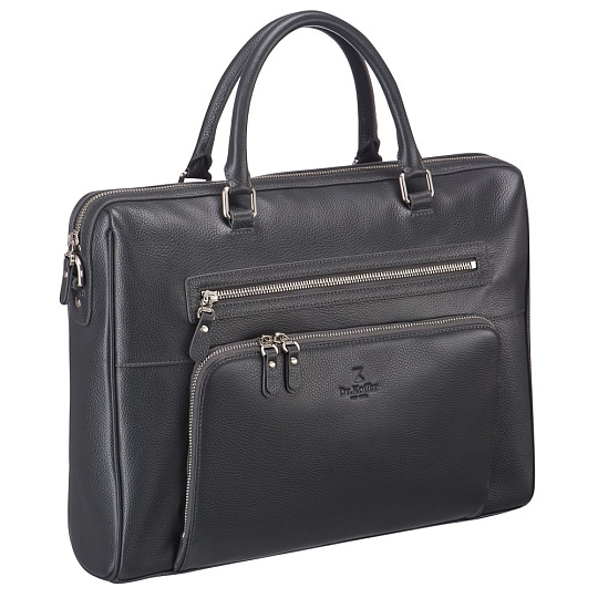 Деловая сумка Dr.Koffer из натуральной кожи серая