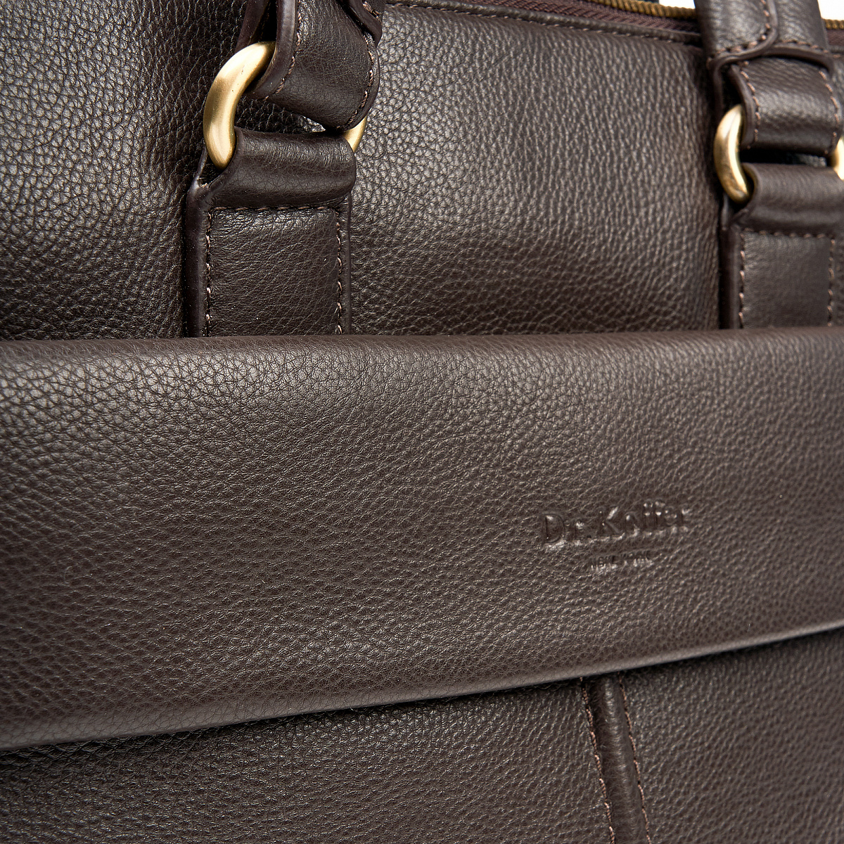 Деловая сумка Dr.Koffer из натуральной кожи темно-коричневая