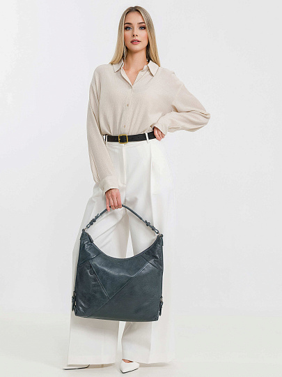 Женская сумка Dr.Koffer из натуральной кожи голубая