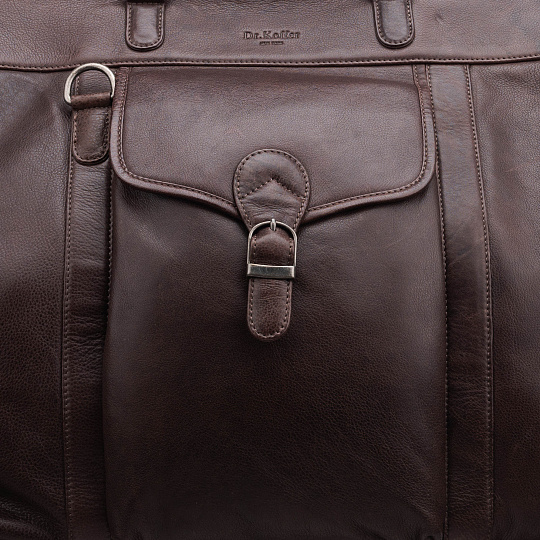Сумка дорожная Dr.Koffer из натуральной кожи коричневая