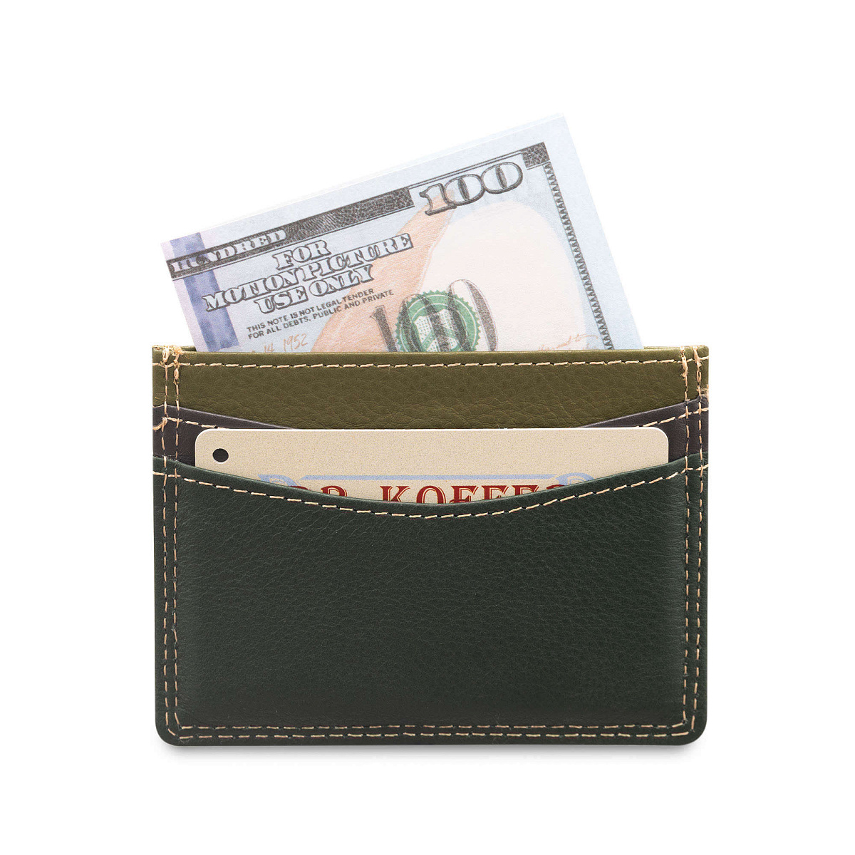Кредитница Dr.Koffer из натуральной кожи зеленая