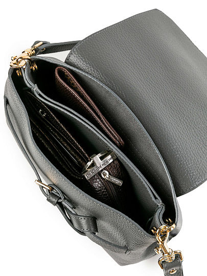 Женская сумка Dr.Koffer из натуральной кожи темно-серая