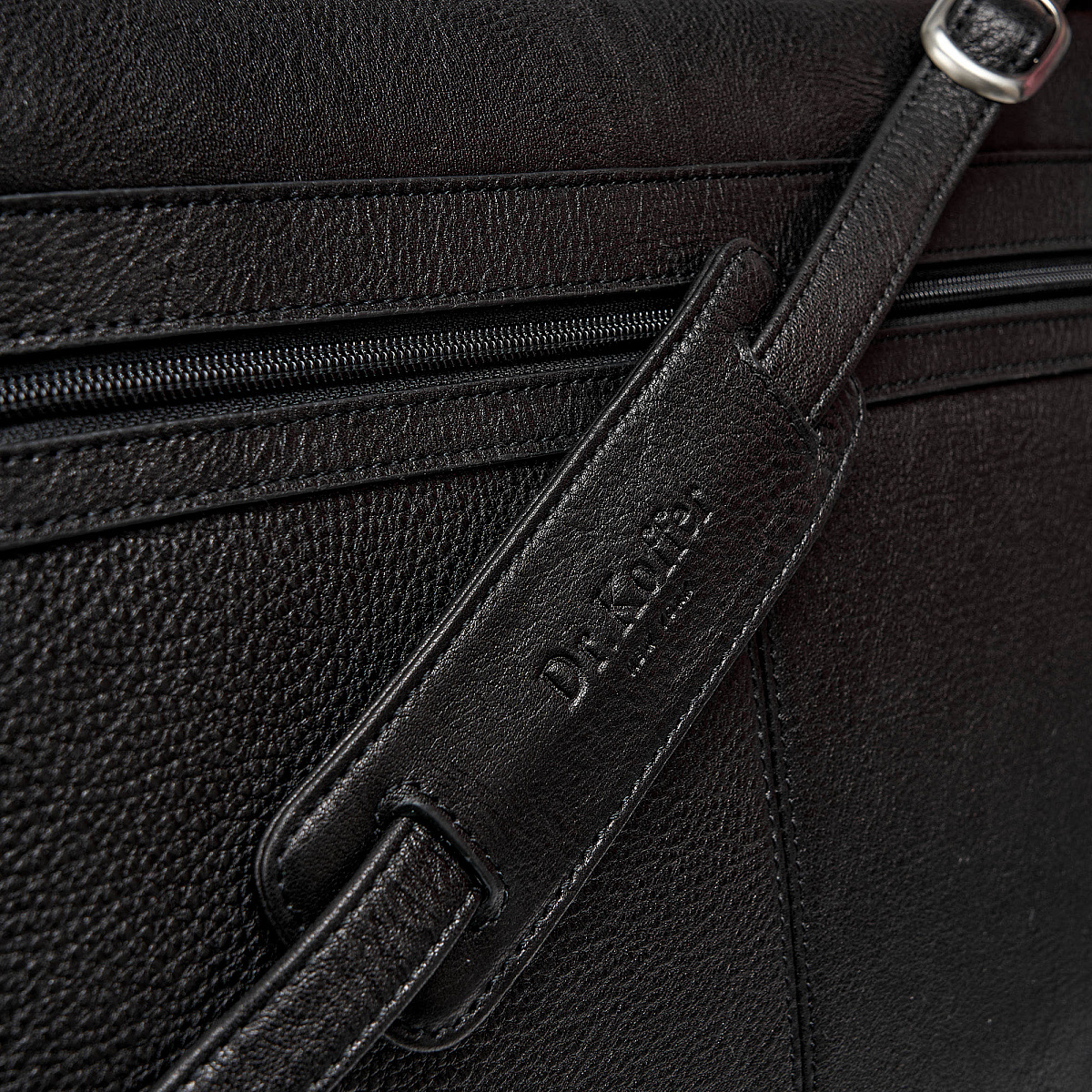 Портфель Dr.Koffer из натуральной кожи черный