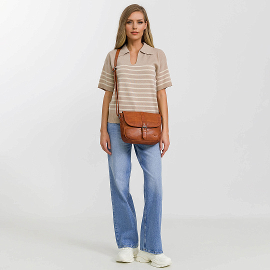 Сумка через плечо Dr.Koffer из натуральной кожи коричневая