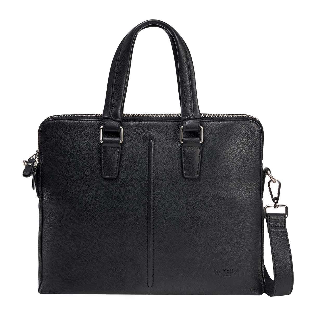 Деловая сумка Dr.Koffer из натуральной кожи черная