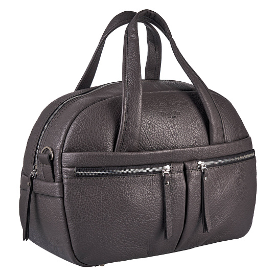 Сумка дорожная Dr.Koffer из натуральной кожи серая