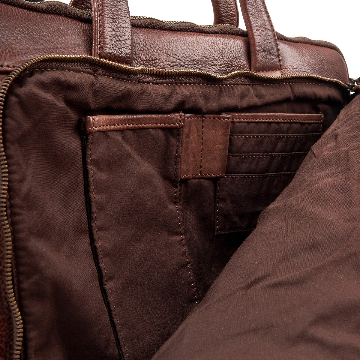 Деловая сумка Dr.Koffer из натуральной кожи темно-коричневая