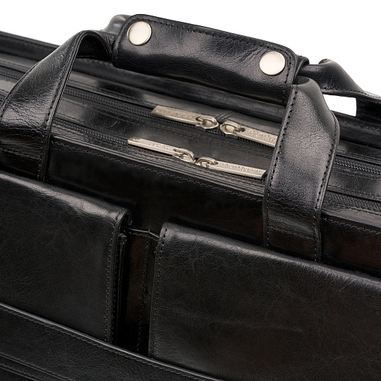 Деловая сумка Dr.Koffer из натуральной кожи черная