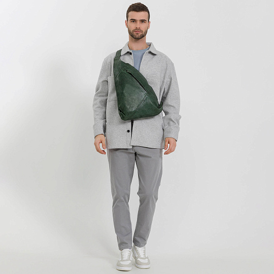 Рюкзак Dr.Koffer из натуральной кожи зеленый