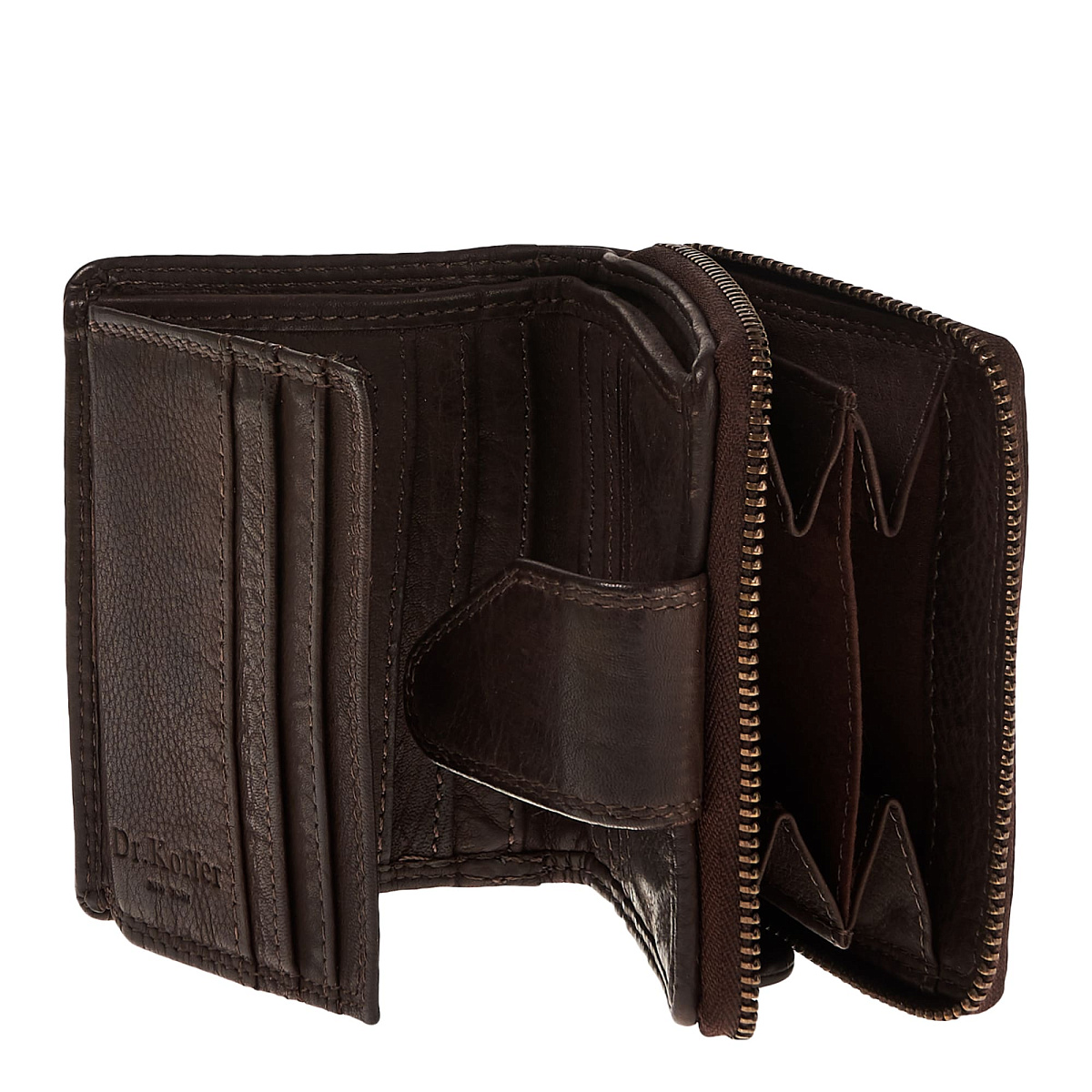 Портмоне Dr.Koffer из натуральной кожи коричневое