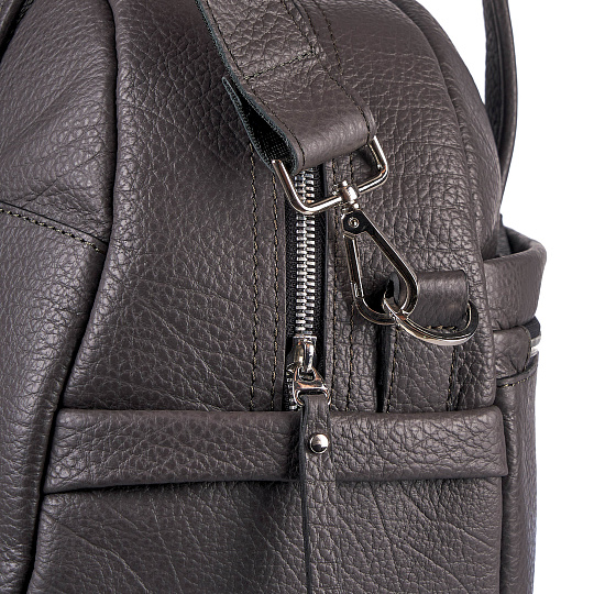 Сумка дорожная Dr.Koffer из натуральной кожи серая