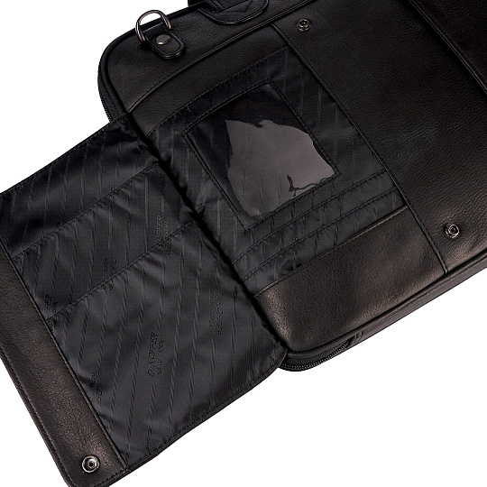 Деловая сумка Dr.Koffer из натуральной кожи черная