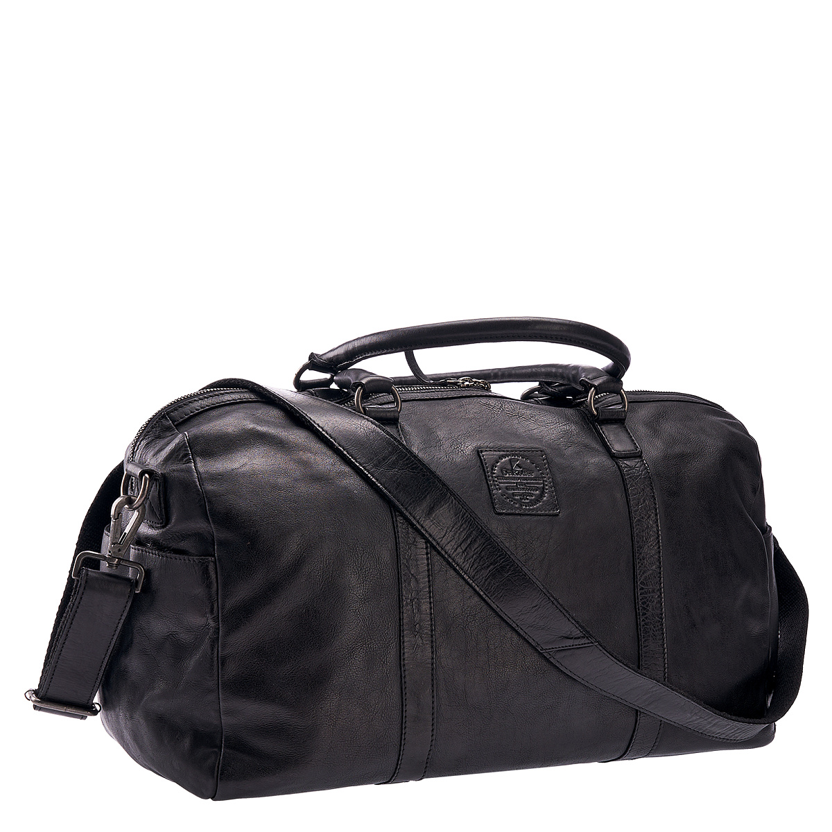 Сумка дорожная Dr.Koffer из натуральной кожи черная