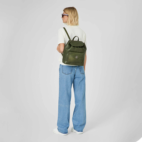 Рюкзак Dr.Koffer из натуральной кожи зеленый