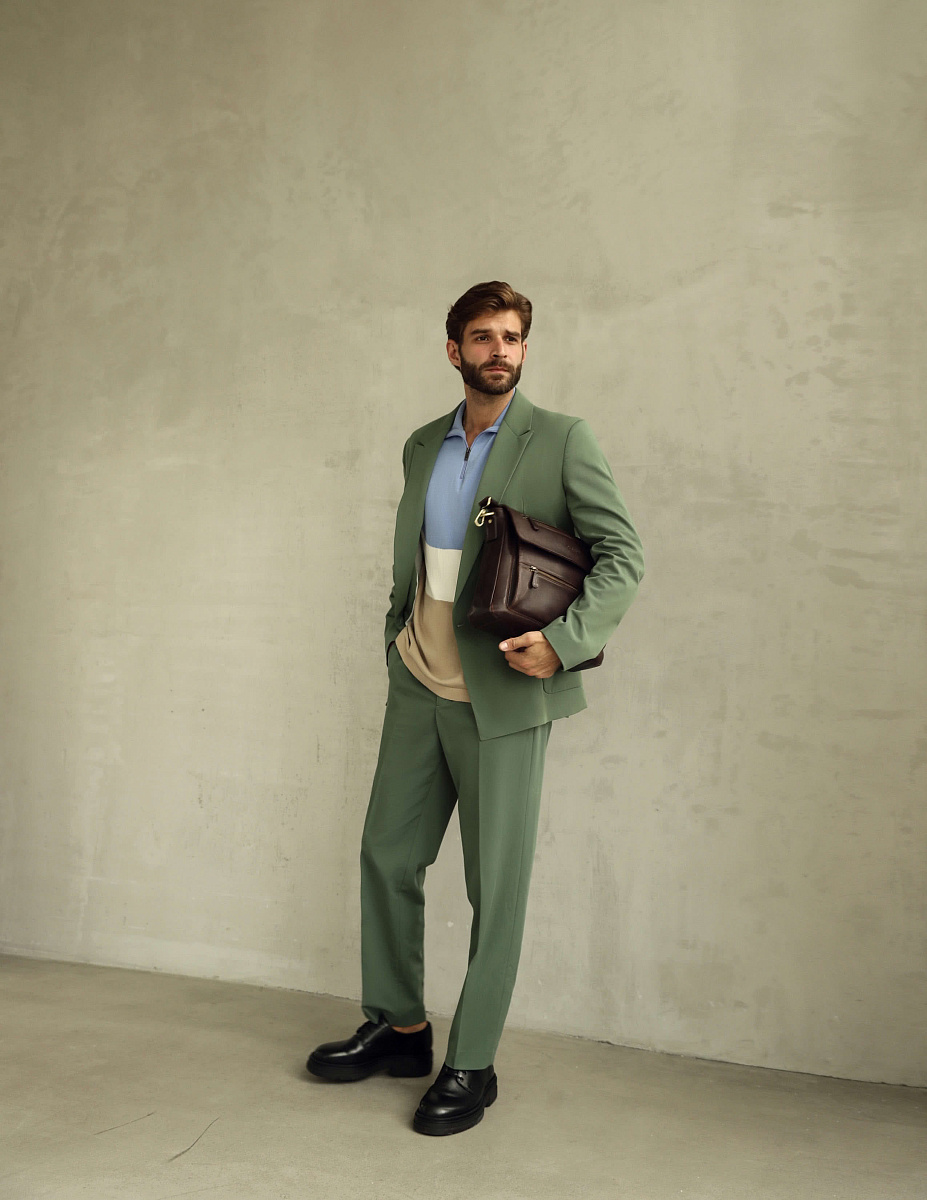 Деловая сумка Dr.Koffer из натуральной кожи темно-коричневая