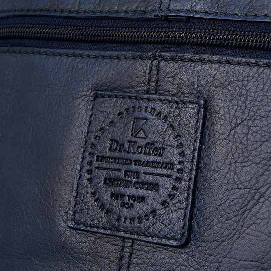 Деловая сумка Dr.Koffer из натуральной кожи синяя