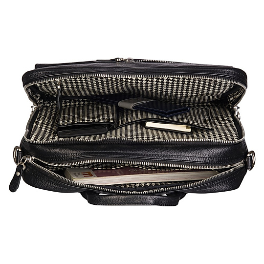 Сумка через плечо Dr.Koffer из натуральной кожи черная