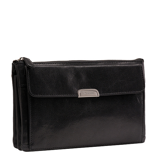 Сумка барсетка из натуральной кожи Dr. Koffer черная