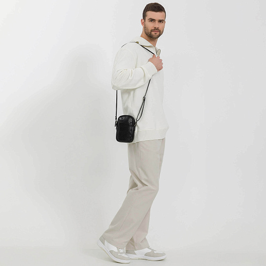 Сумка через плечо Dr.Koffer из натуральной кожи черная