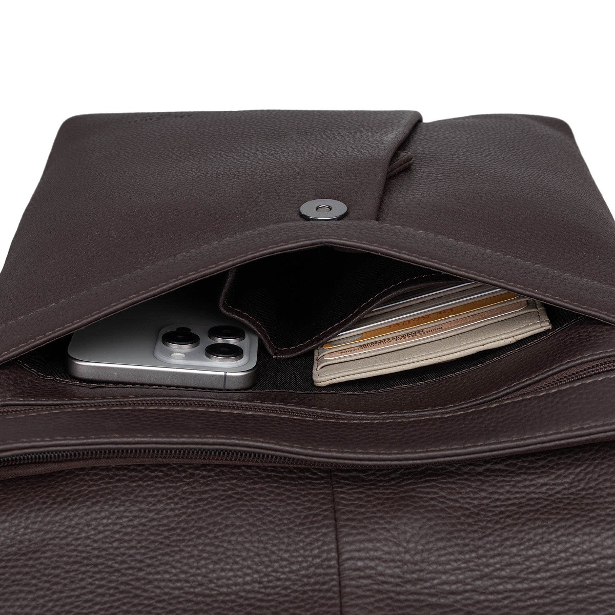 Рюкзак Dr.Koffer из натуральной кожи темно-коричневый