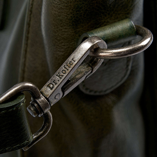 Деловая сумка Dr.Koffer из натуральной кожи зеленая