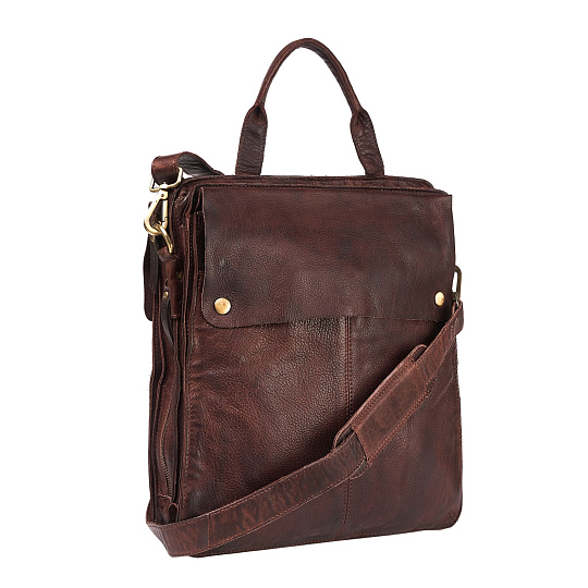 Сумка через плечо Dr.Koffer из натуральной кожи коричневая