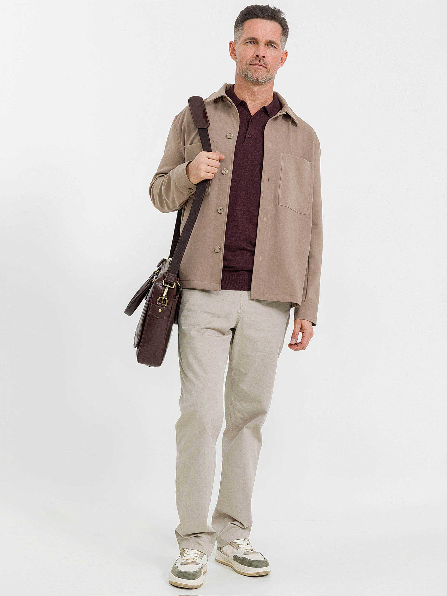 Деловая сумка Dr.Koffer из натуральной кожи темно-коричневая