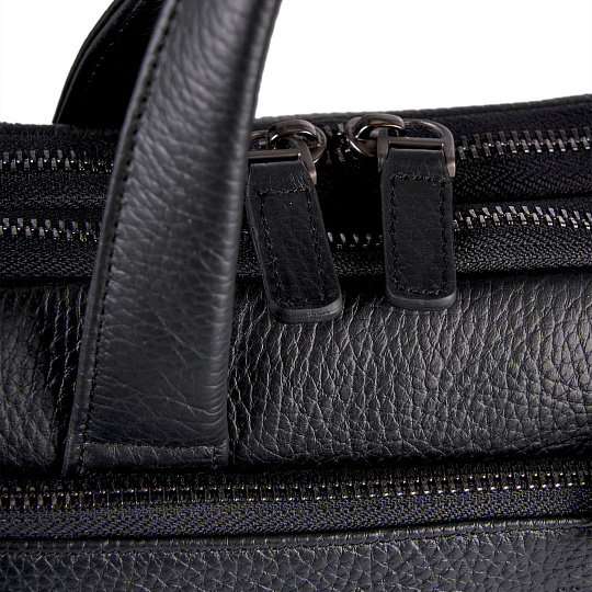 Деловая сумка Dr.Koffer из натуральной кожи черная