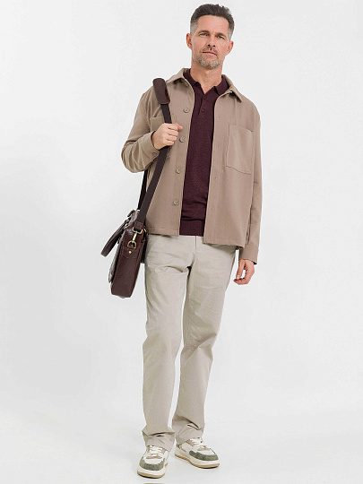 Деловая сумка Dr.Koffer из натуральной кожи темно-коричневая