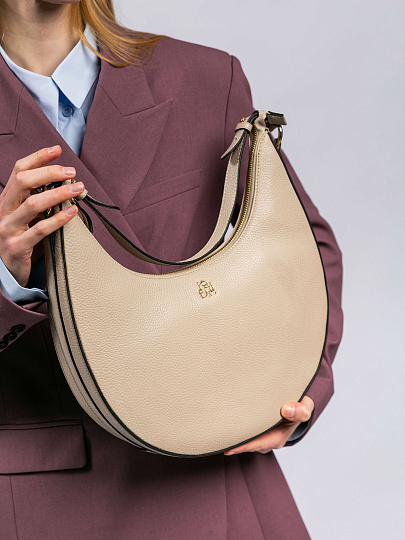 Женская сумка Dr. Koffer из натуральной кожи бежевая