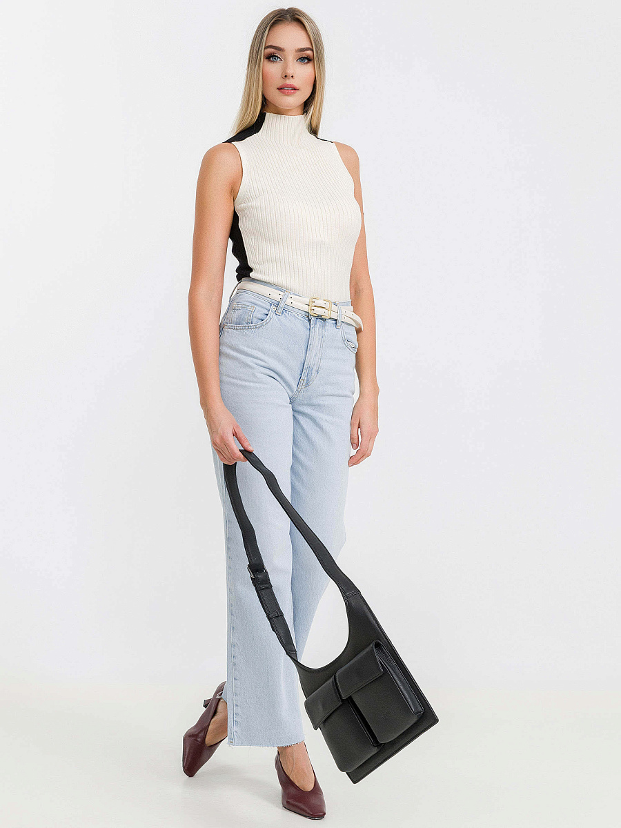 Сумка через плечо Dr.Koffer из натуральной кожи черная