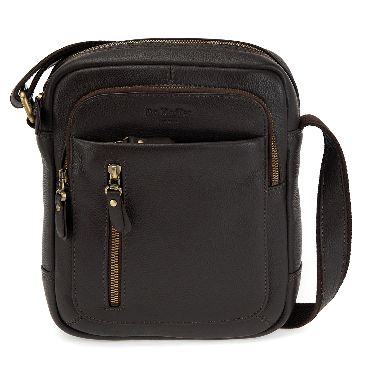 Сумка через плечо Dr.Koffer из натуральной кожи коричневая