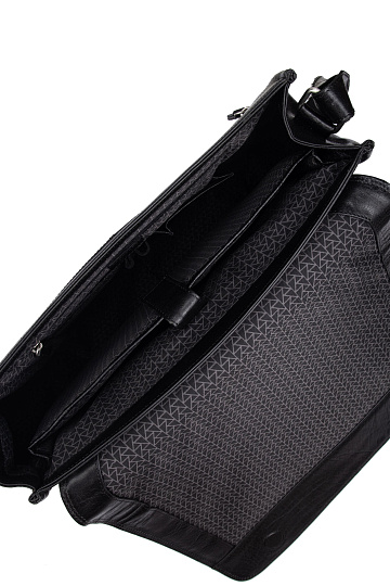 Деловая сумка Dr.Koffer из натуральной кожи черная