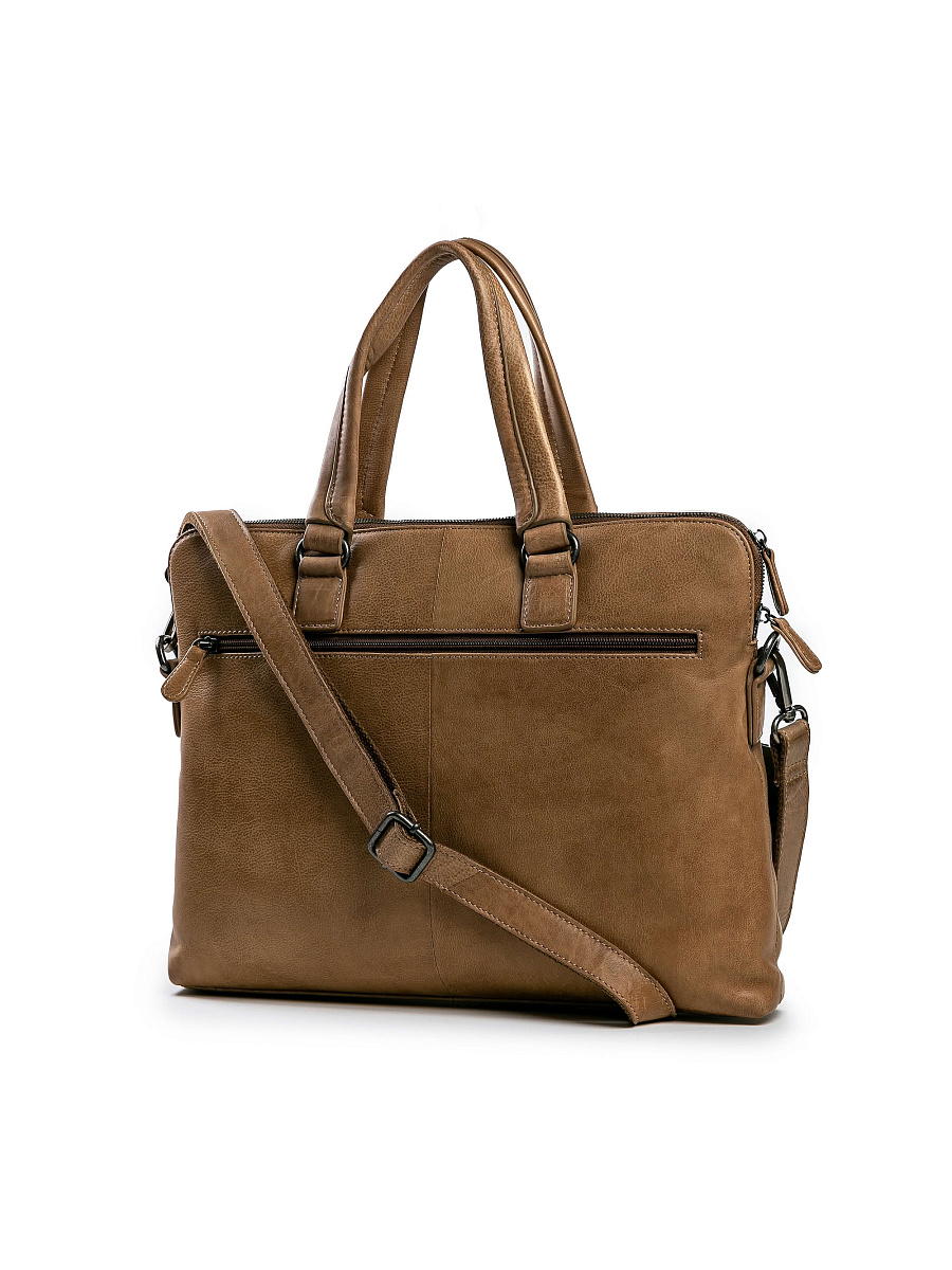 Деловая сумка Dr.Koffer из натуральной кожи коричневая