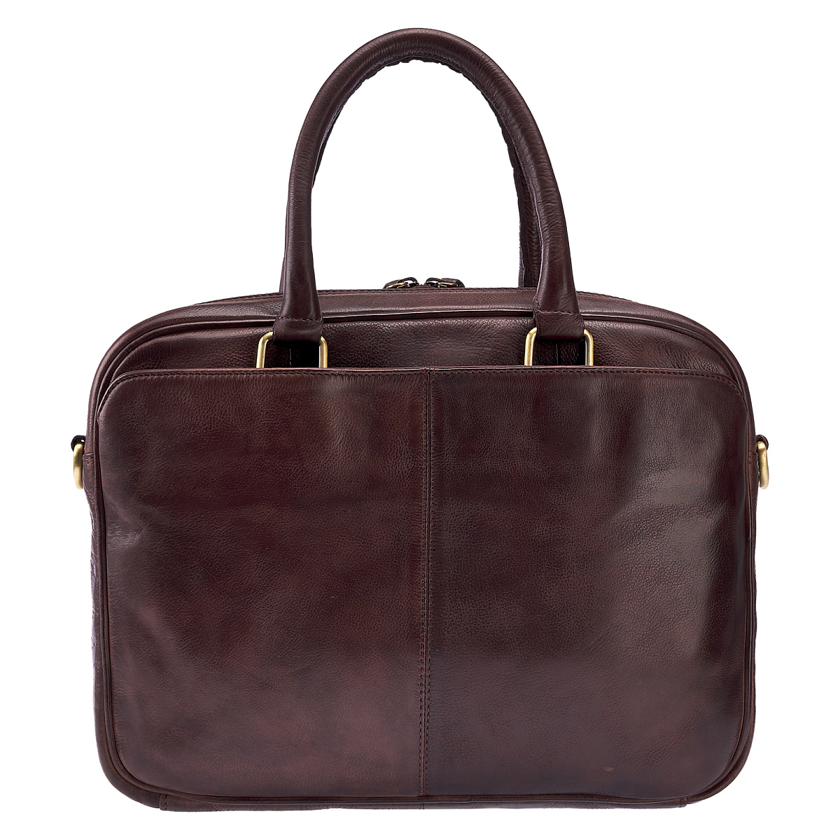 Деловая сумка Dr.Koffer из натуральной кожи темно-коричневая