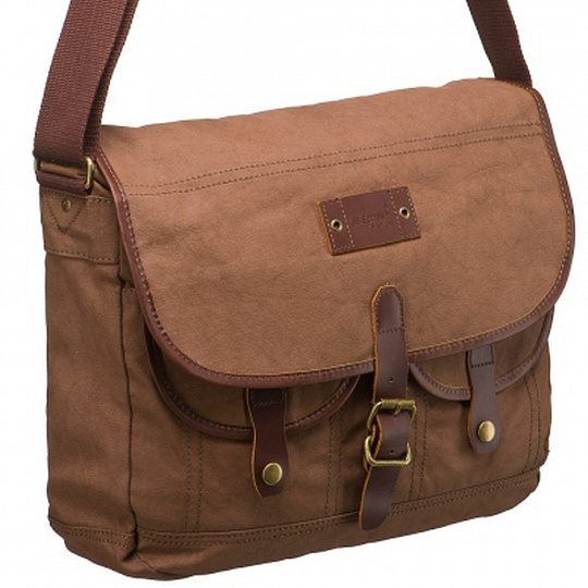 Бежевая сумка с пряжкой и плечевым ремнем Dr.Koffer 65633A-142-61