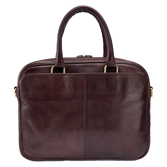 Деловая сумка Dr.Koffer из натуральной кожи темно-коричневая