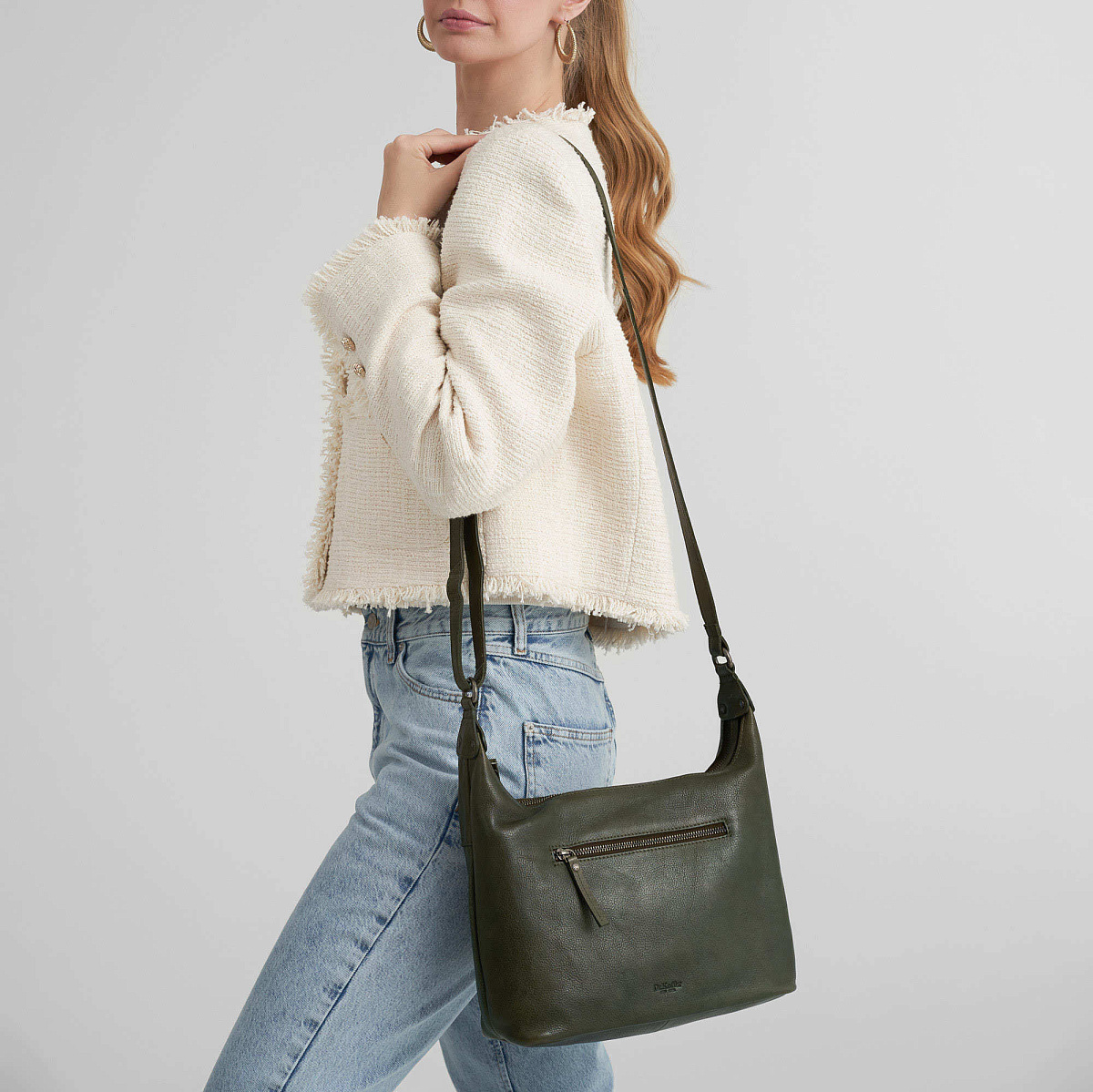 Женская сумка Dr.Koffer из натуральной кожи зеленая