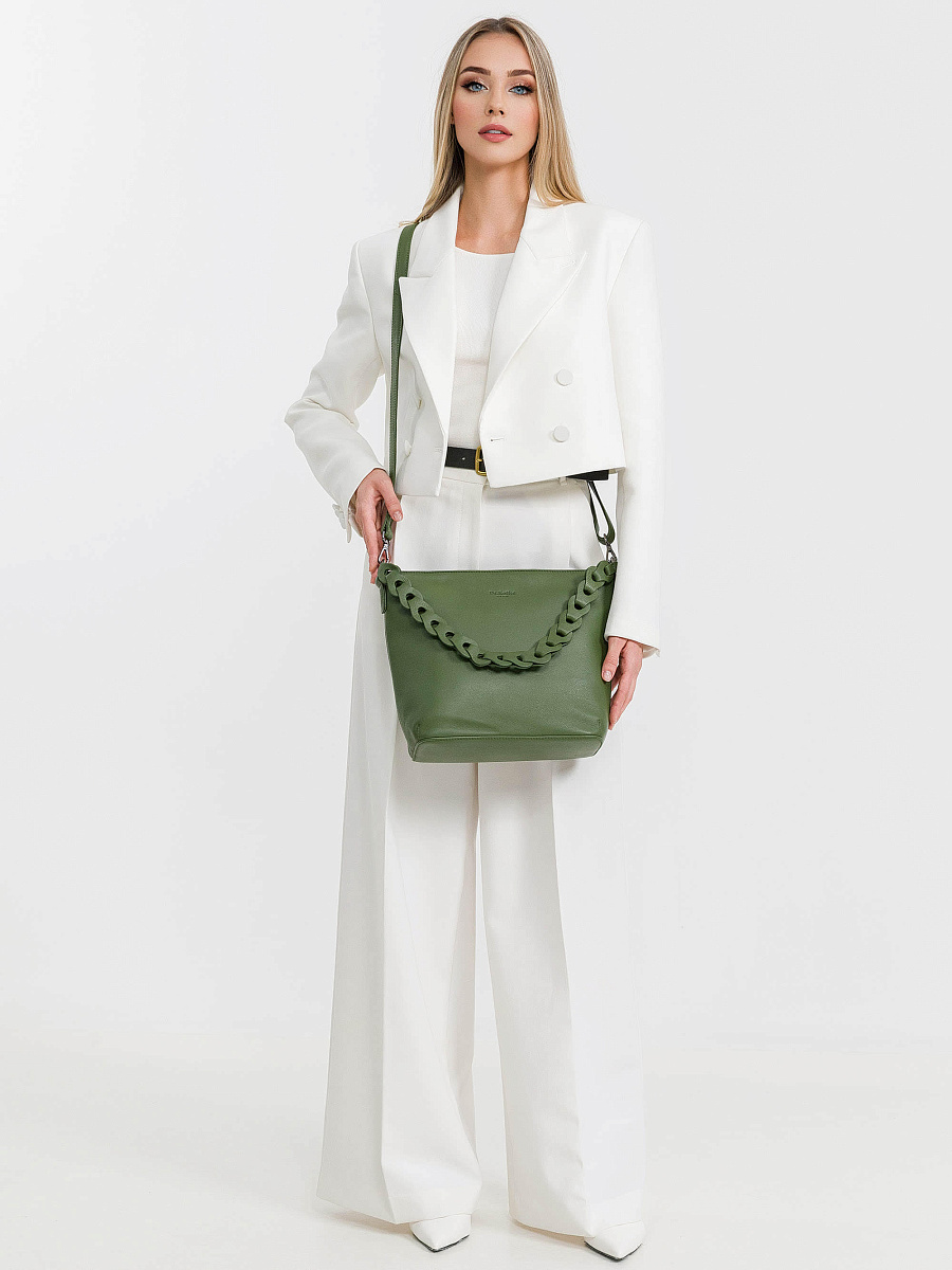 Женская сумка Dr.Koffer из натуральной кожи зеленая