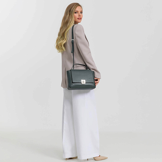 Женская сумка Dr. Koffer из натуральной кожи зеленая